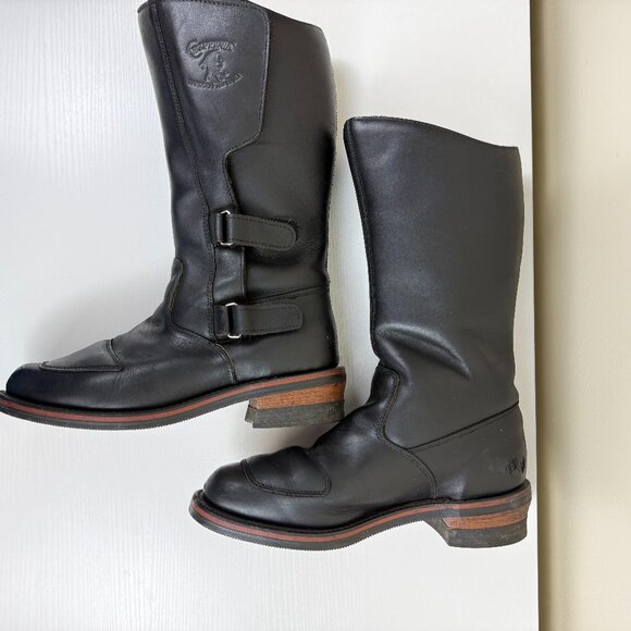 EUC Chippewa Rally Motorcycle Boots in Black Odessa Leather Model 27862 main image 2